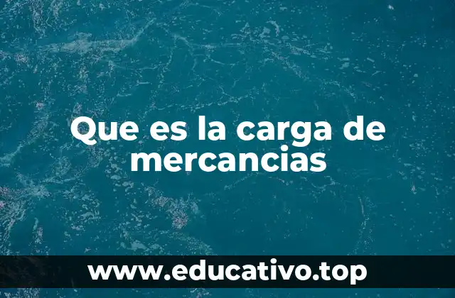 Que es la carga de mercancias