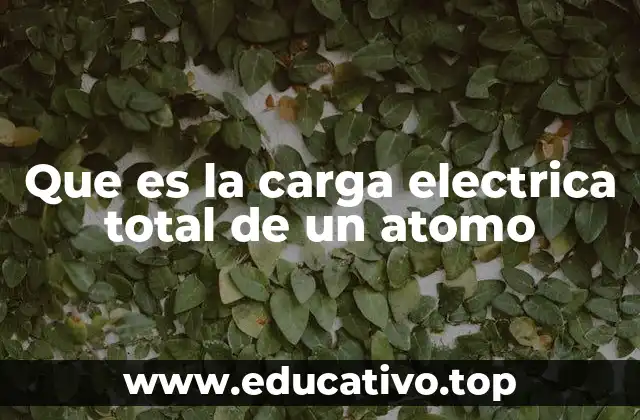 Que es la carga electrica total de un atomo