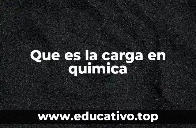 Que es la carga en quimica