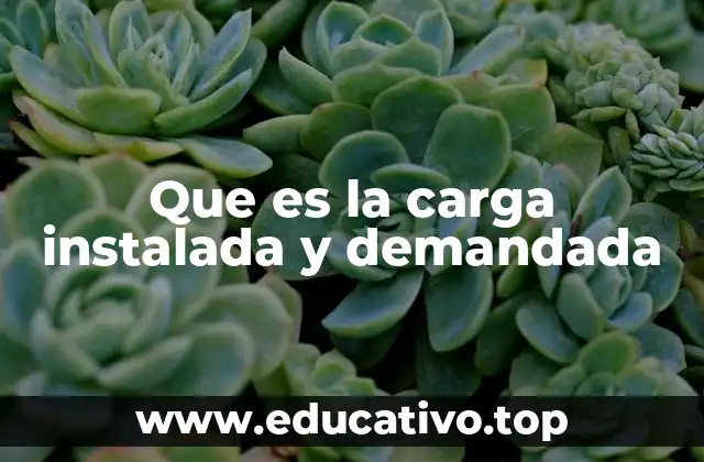 Que es la carga instalada y demandada