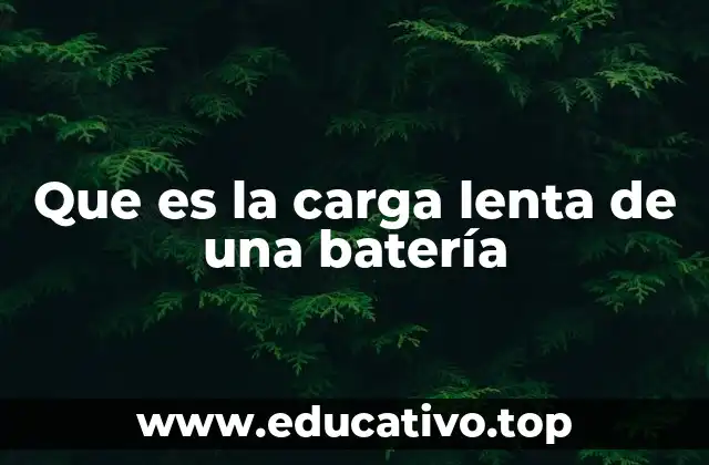 Que es la carga lenta de una batería