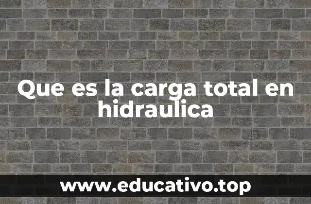Que es la carga total en hidraulica