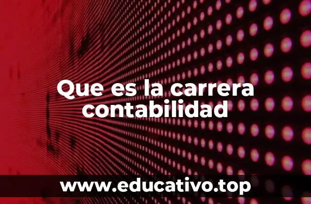 Que es la carrera contabilidad