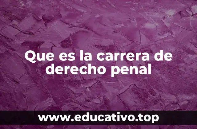 Que es la carrera de derecho penal