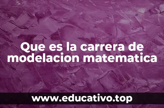 Que es la carrera de modelacion matematica