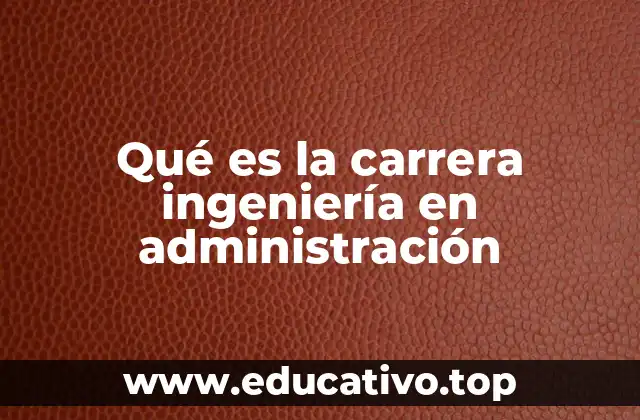 Qué es la carrera ingeniería en administración