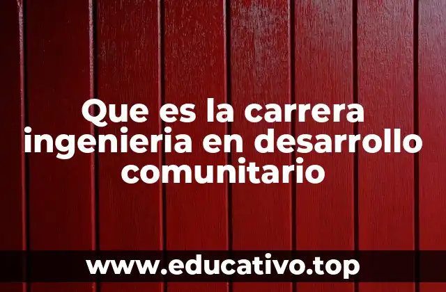 Que es la carrera ingenieria en desarrollo comunitario