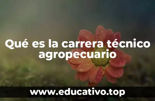 Qué es la carrera técnico agropecuario