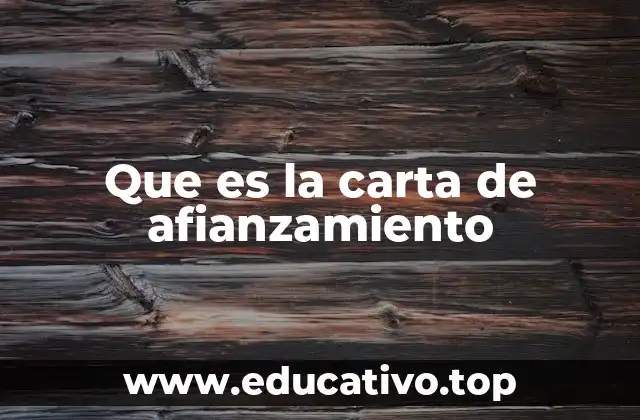Que es la carta de afianzamiento