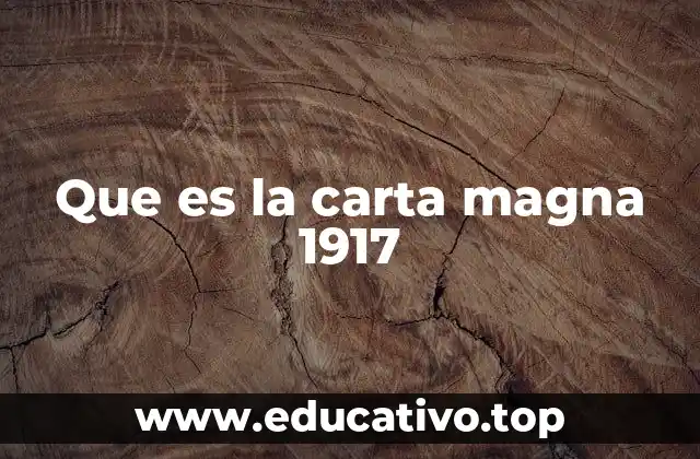 Que es la carta magna 1917