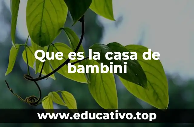 Que es la casa de bambini