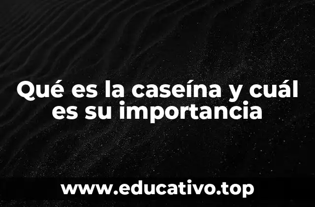 Qué es la caseína y cuál es su importancia