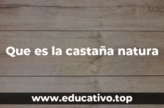 Que es la castaña natura