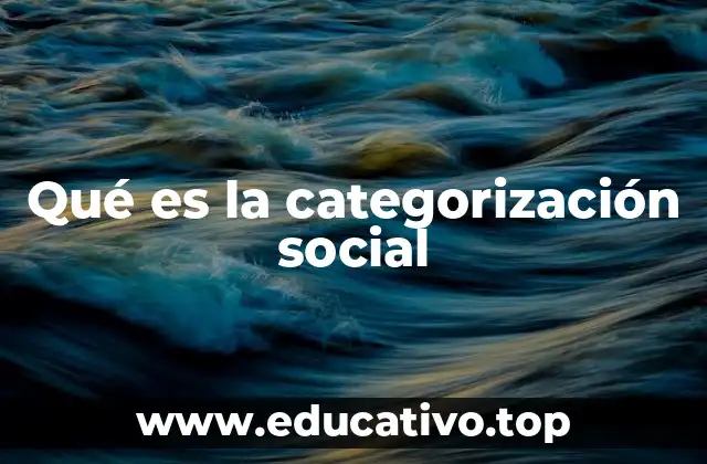 Qué es la categorización social