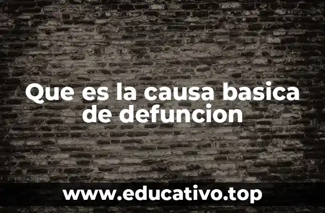 Que es la causa basica de defuncion