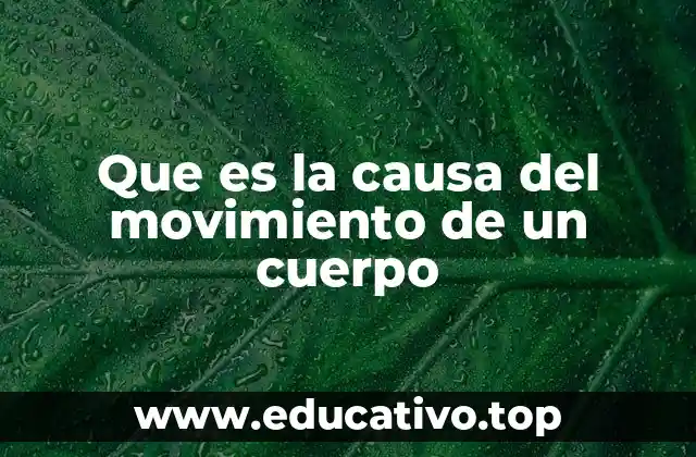 Que es la causa del movimiento de un cuerpo