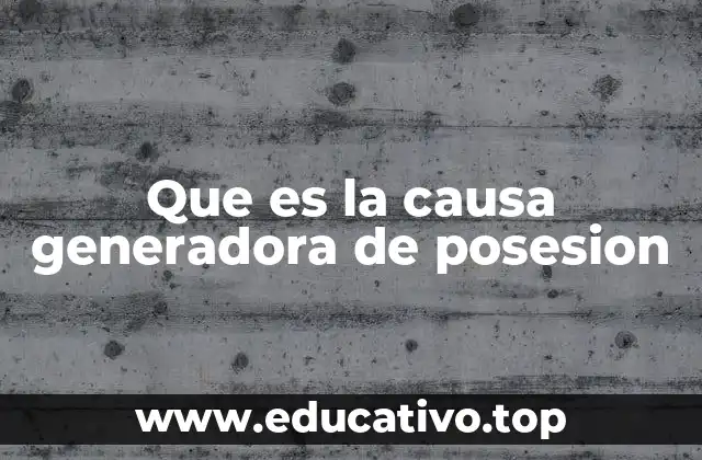 Que es la causa generadora de posesion