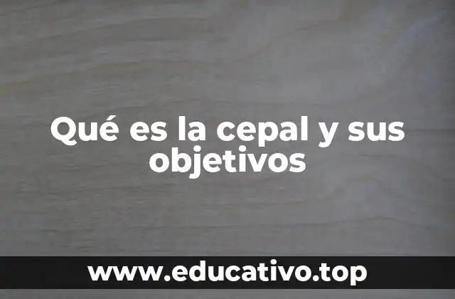 Qué es la cepal y sus objetivos