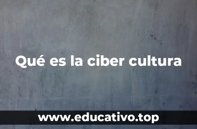Qué es la ciber cultura