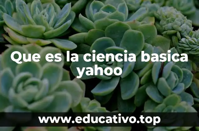 Que es la ciencia basica yahoo