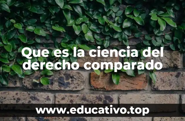 Que es la ciencia del derecho comparado