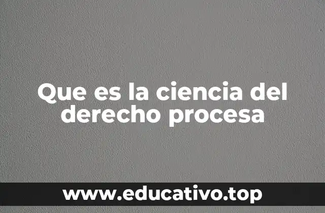 Que es la ciencia del derecho procesa