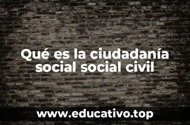 Qué es la ciudadanía social social civil