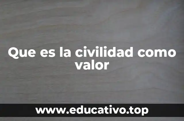 Que es la civilidad como valor
