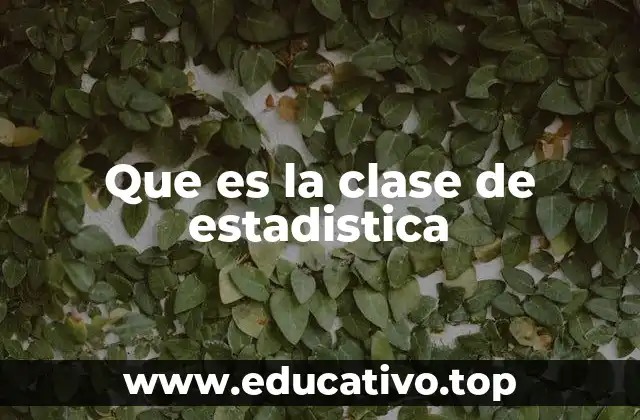 Que es la clase de estadistica