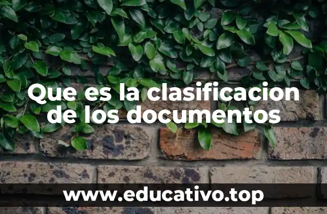 Que es la clasificacion de los documentos