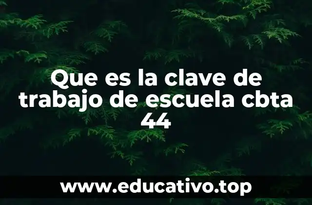 Que es la clave de trabajo de escuela cbta 44