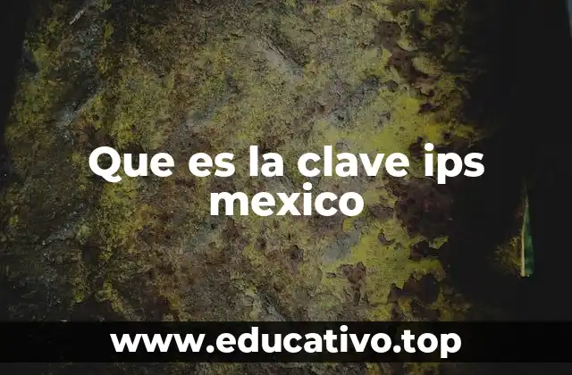 Que es la clave ips mexico