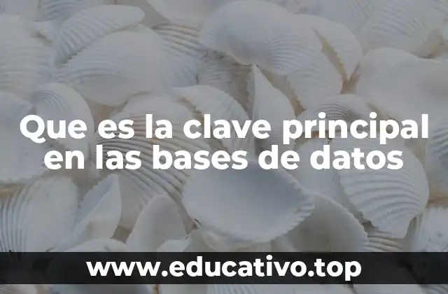 Que es la clave principal en las bases de datos