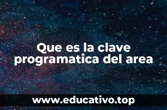 Que es la clave programatica del area