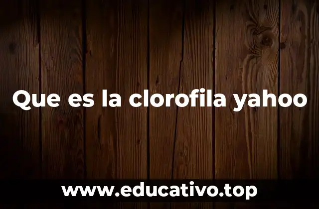 Que es la clorofila yahoo