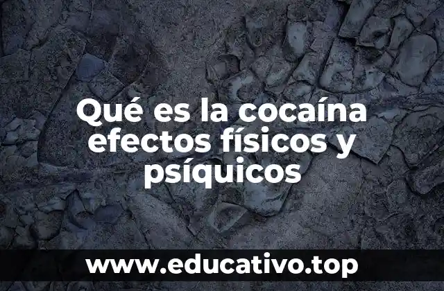 Qué es la cocaína efectos físicos y psíquicos