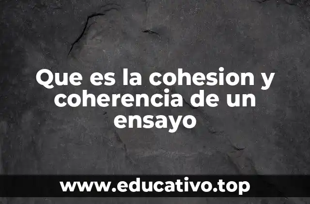 Que es la cohesion y coherencia de un ensayo