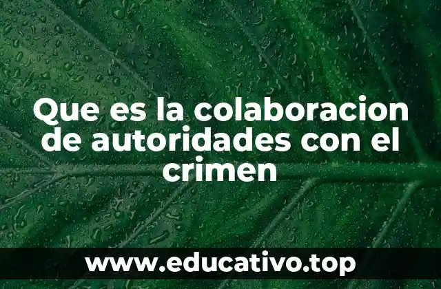 Que es la colaboracion de autoridades con el crimen