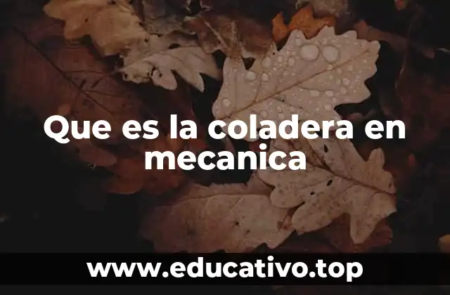 Que es la coladera en mecanica