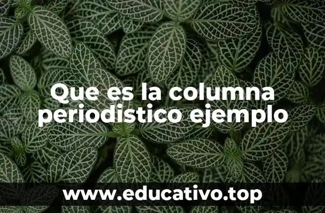 Que es la columna periodistico ejemplo