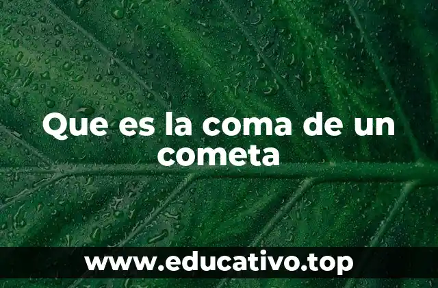 Que es la coma de un cometa