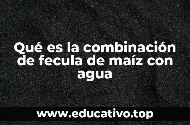 Qué es la combinación de fecula de maíz con agua