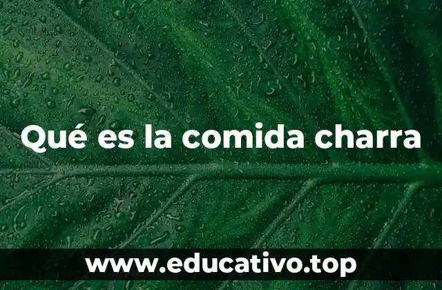 Qué es la comida charra