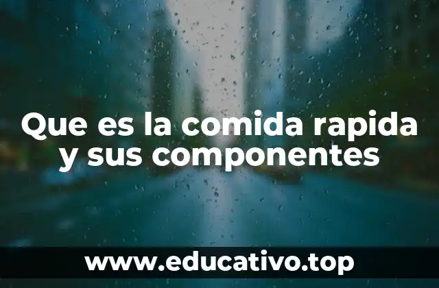Que es la comida rapida y sus componentes