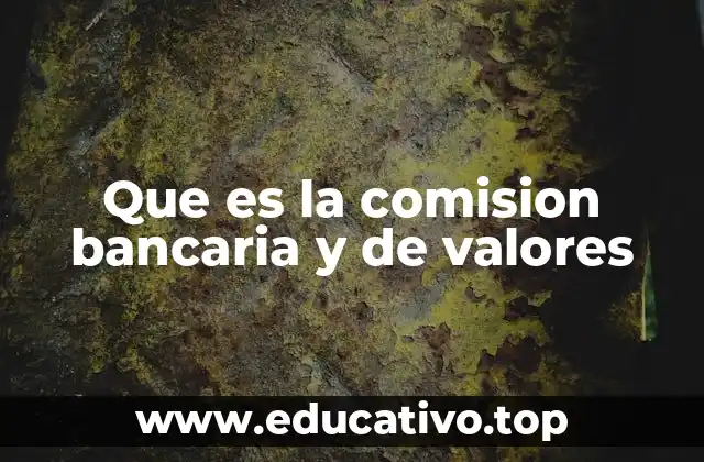 Que es la comision bancaria y de valores