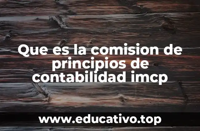 Que es la comision de principios de contabilidad imcp