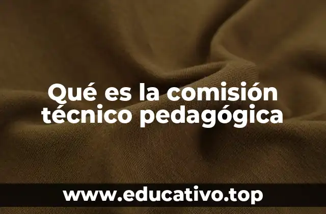 Qué es la comisión técnico pedagógica
