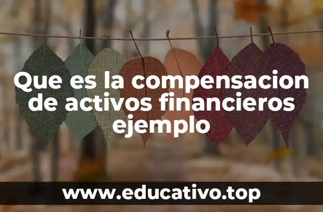 Que es la compensacion de activos financieros ejemplo