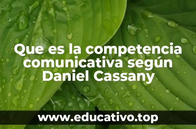 Que es la competencia comunicativa según Daniel Cassany