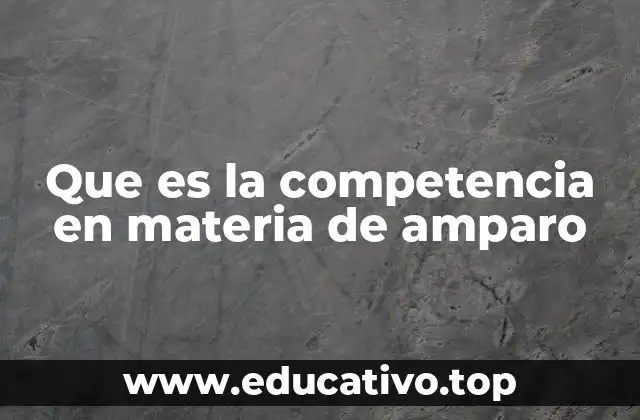 Que es la competencia en materia de amparo